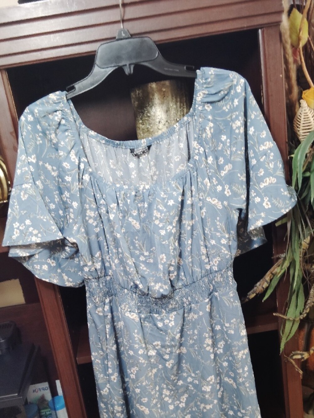 BloomChic Blue Floral Maxi Dress with White Print - Picture 3 of 8